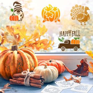 Augshy Fall Stencils, 56 Pack Thanksgiving Stencils Small Fall Stencils for Painting on Wood Ornaments Slice DIY Crafts Fabrics Window Thanksgiving Autumn Decoration (3 Inch)