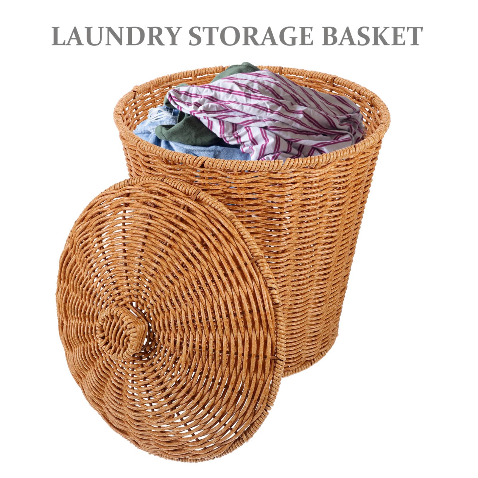 BESTOYARD Wicker Trash Can with Lid in Bedroom 4 Gallon Trash Can in Office 11x9 Inch Woven Wicker Waste Basket for Office Garbage Bathroom Under Desk Can