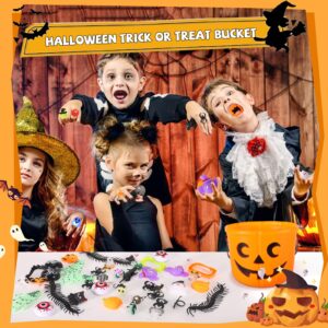 SCIONE 108Pcs Halloween Gooide Bag Stuffers for Kids,Halloween Trick or Treat Toys,Non Candy Halloween Treat Bag Fillers,Halloween Party Favors Toys Bulk for Kids 4-8 8-12,Halloween Pumpkin with Toys