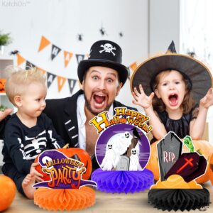 KatchOn, Spooky Halloween Centerpieces for Tables - Pack of 9 | Pumpkin Halloween Table Centerpiece for Halloween Table Decorations | Ghost Halloween Centerpiece for Halloween Decorations Indoor