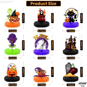 KatchOn, Spooky Halloween Centerpieces for Tables - Pack of 9 | Pumpkin Halloween Table Centerpiece for Halloween Table Decorations | Ghost Halloween Centerpiece for Halloween Decorations Indoor