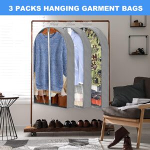 Garment Bags for Hanging Clothes Travel Transparency Clothing Bag for Closet Storage Used for Clothing,Dresses,Robes,Coats.