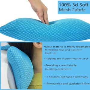 REEZEIVI Headrest Pillow for Patio Chaise Lounge,Chaise Lounge Pillows Outdoor 3D air mesh with Elastic BandNon-Slip Weighted Tail,Quick Drying and Washable Spa Pillow