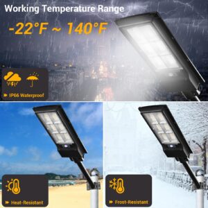 OTeedo 1200W Solar Street Light 120000LM LED Solar Lights Outdoor Waterproof for Garden 3CCT 3000k/4500k/6000k Dusk to Dawn Lighting with Outside Motion Sensor for Backyard,Pool,Garage