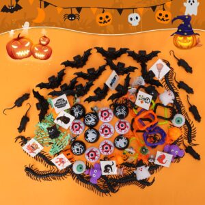 SCIONE 108Pcs Halloween Gooide Bag Stuffers for Kids,Halloween Trick or Treat Toys,Non Candy Halloween Treat Bag Fillers,Halloween Party Favors Toys Bulk for Kids 4-8 8-12,Halloween Pumpkin with Toys