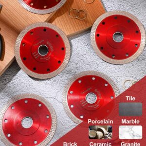 Therwen 20 Pcs Diamond Saw Blade 4.5 Inch Thin Tile Blade Bulk Tile Blade Diamond Cutting Wheel for Angle Grinder Cutting Porcelain Ceramic Tile Granite Marbles