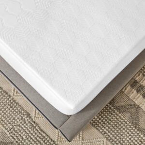 Bodipedic 3 Inch Memory Foam Mattress Topper, Gel Infused Mattress Topper, Cooling Circular-Knit Cover Included, CertiPUR-US Certified Foam, White