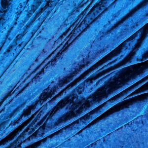 Premium Stretch Crushed Velvet Fabric by The Yard - Soft and Luxurious Fabric - Versatile and Stretchy - Ideal for Clothing Home Decor and Crafts (58 inches Width) - 1 Yard (Teal Blue)