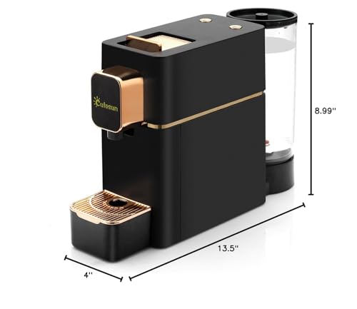 Mini Espresso Coffee Machine for Capsules Compatible with Nespresso OriginalL Machine, Espresso Maker Single Serve, Bestpresso Coffee Capsules Peet's Espresso more (Black)