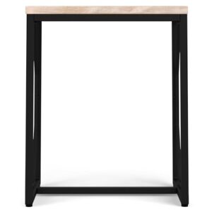 SIMPLIHOME Selma Contemporary 20 Inch Wide Metal and Wood Accent Side Table in White Wash, for The Living Room and Bedroom