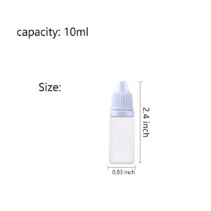 Muluo 30 Pcs 10 ml Empty Plastic Squeezable Eye Dropper bottle Plastic dropper bottle Portable Eye Drop Container with Screw Cap and Plug