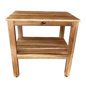 Zen 18" Acacia Shower Bench, Shower Stool, Shower Footrest, Shower Bench with Shelf, Shower Seats and Benches, Shower Stool Wood, Wooden Shower Bench, Shower Chair Wood, Wood Shower Seat