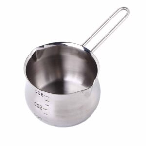 Leadigol 1PCS Stainless Steel Milk Pan,Non-Stick Milk Pot Small Saucepan Cheese Pot With Pour Spout for Kitchen