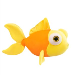 joson goldfish plush stuffed animal, soft goldfish doll pillow, birthday for boys and girls (13.7 inch) (yellow)