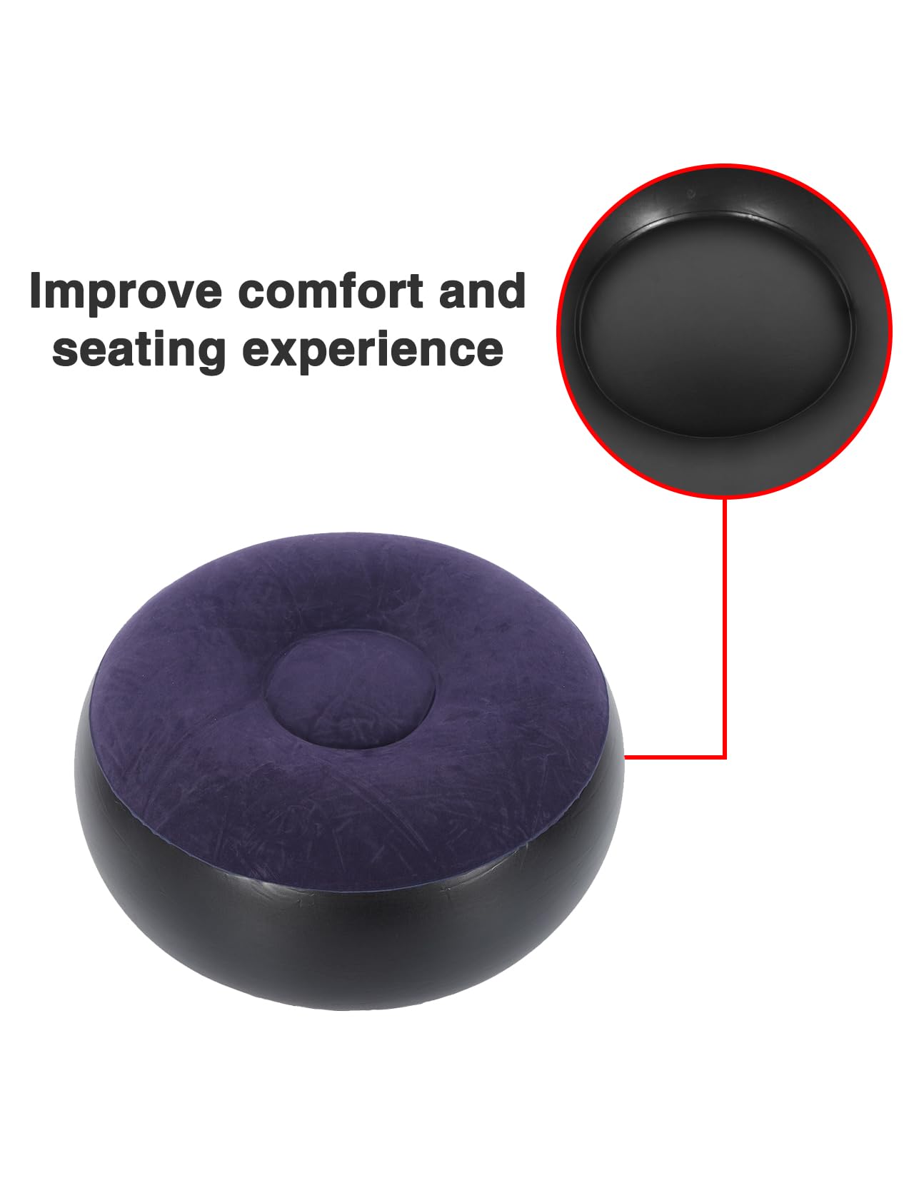 ZLXHDL Inflatable Chair, 20.5x7.9Inches PVC And Flocking Outdoor Round Air Chair, Portable And Comfortable Multifunction Inflatable Ottoman Outdoor for Home Office Outdoor Camping(Load Capacity 80 kg)