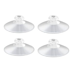 shower caddy connectors suction cups for bathroom, 2 inch pvc plastic heavy strength large clear sucker without hooks, replacement suction cups compatible with idesign (4pcs)