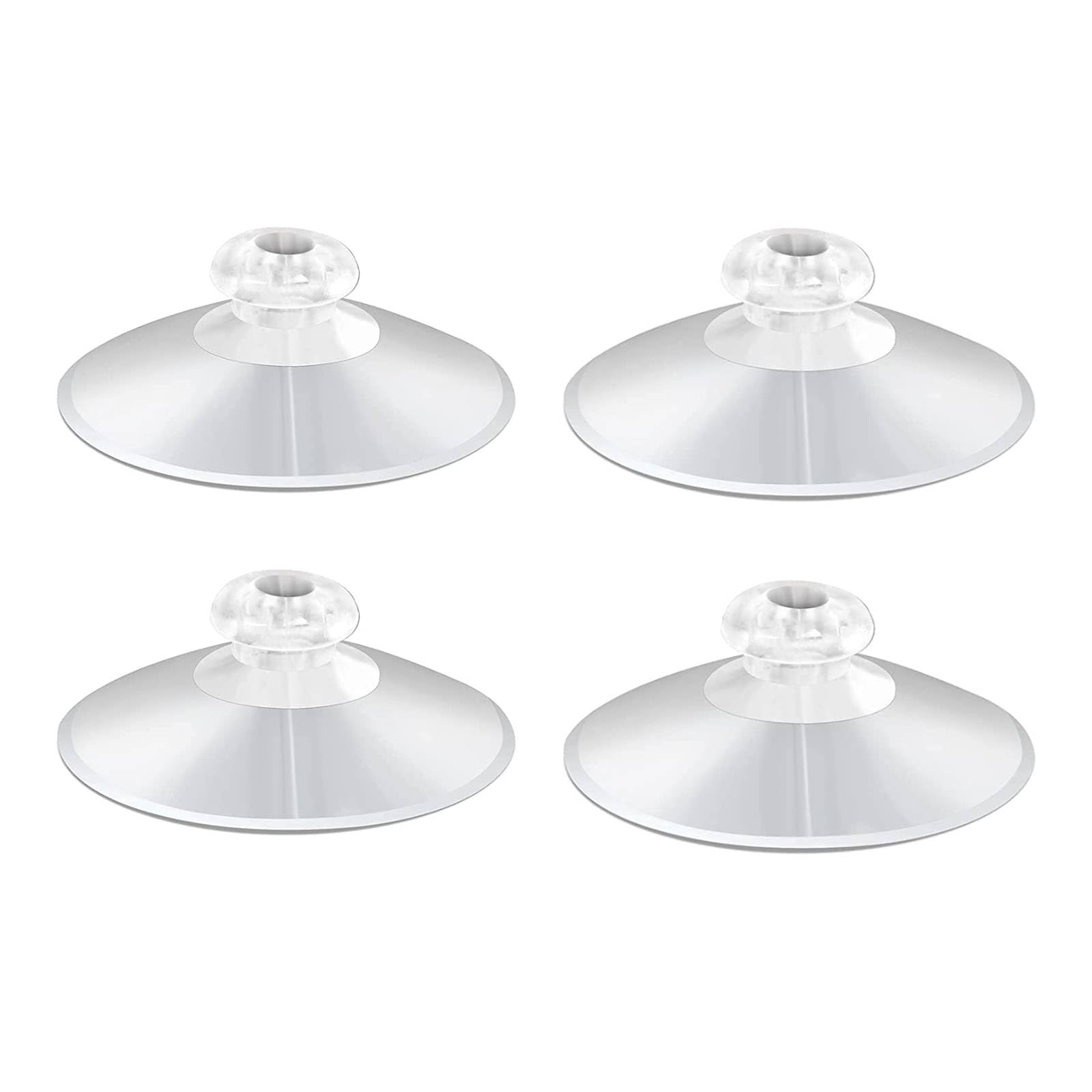 Shower Caddy Connectors Suction Cups for Bathroom, 2 Inch PVC Plastic Heavy Strength Large Clear Sucker Without Hooks, Replacement Suction Cups Compatible with iDesign (4PCS)