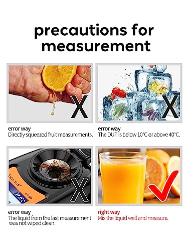 Aicevoos Digital Sugar Brix Refractometer brix Meter Automatic Temperature Compensation Range 0-35%，±0.2% Precision, Perfect for Fruits, Juices, Vegetables, Drinks and Coffee