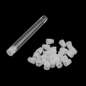 LEXININ 200 PCS 8ml Small Clear Plastic Test Tubes, 12 x 100mm Mini Plastic Test Tubes with Lids for Experimental Samples