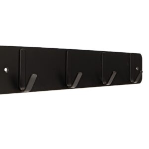 FantasHome Traditional Wall Mounted Hook Rack with 4 Hooks – Black