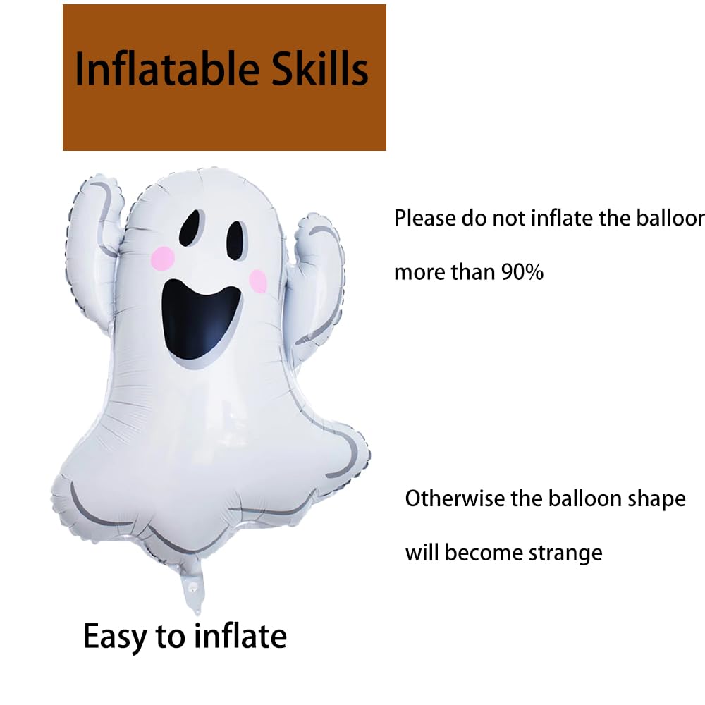 HADCKJA Ghost Balloons White Ghost Halloween Balloons Ghost Foil Balloons for Ghost-Themed Party Supplies Decorations Halloween Party Decorations Balloons Party Sets-3pcs