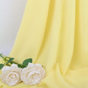 DUOBAO 59"Wide Chiffon Fabric Yellow Sheer Fabric 15 Feet Lightweight Fabric Yellow Fabric for Wedding Party Birthday （Yellow 5 Yards）