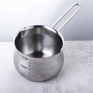 Leadigol 1PCS Stainless Steel Milk Pan,Non-Stick Milk Pot Small Saucepan Cheese Pot With Pour Spout for Kitchen