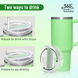 2 packs Tumbler Lids for 40 oz Stanley Cup Accessories Spill kids proof splash 40oz Transparent Cup Covers coffee mugs swivel lid Cup cover ((2 Pack, White))