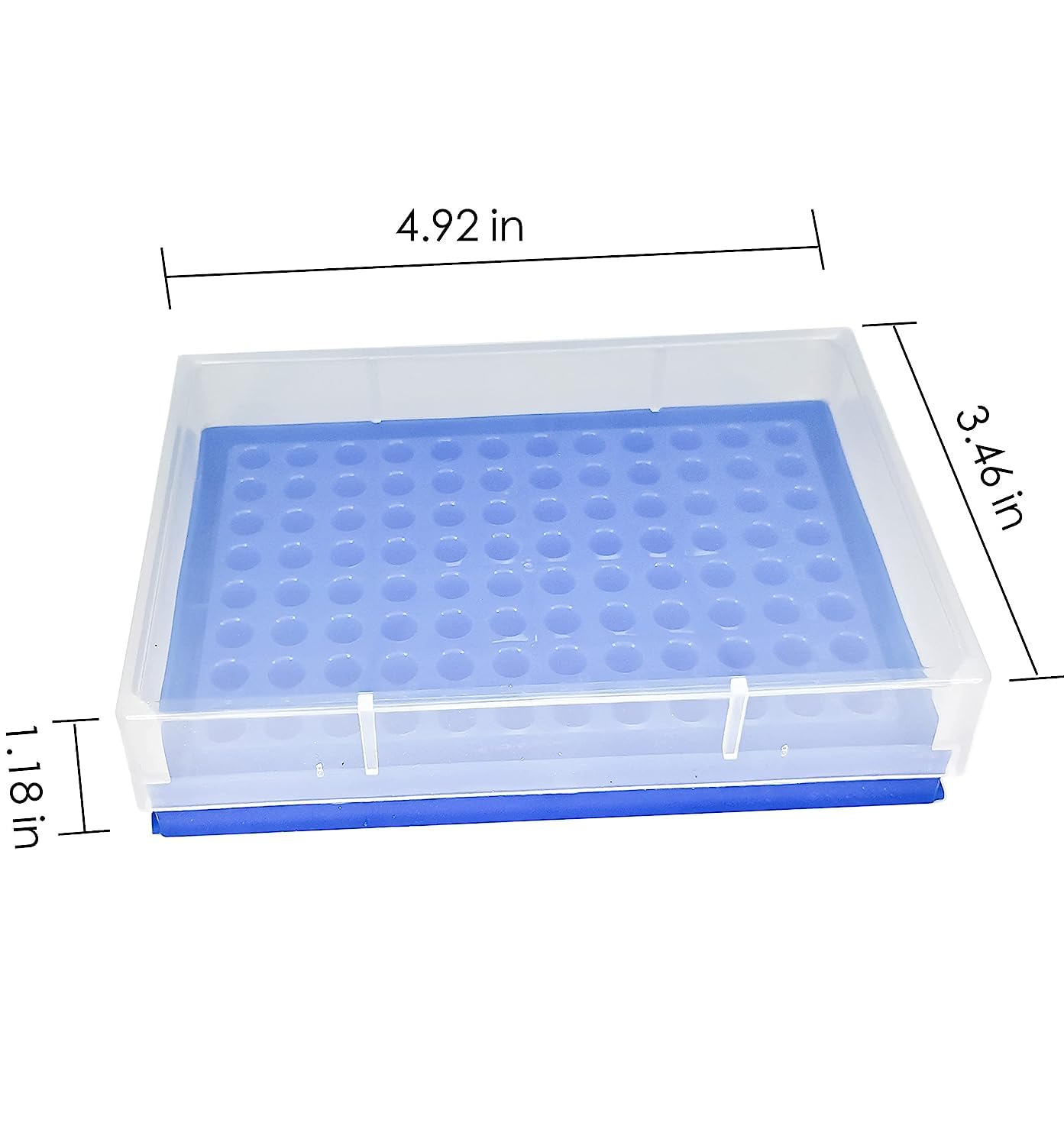 ZHIBANG 96 Positions PCR Tube Rack for 0.2ml microcentrifuge Tubes(Blue)