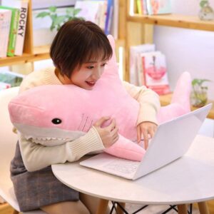 XIYUAN 31.5inch Shark Plush Stuffed Toy Pillow Soft Cute Shark Throw Pillow Cushion Large Shark Plush Stuffed Animal Toy Cushion Pillow Kids and Adult Gift (Pink)