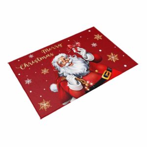 Outdoor Rug Carpet Indoor Area-Rug Christmas Santa Claus Washable High Traffic Bedroom Kitchen Mat Backyard Patio Porch Rug, 4 X 6