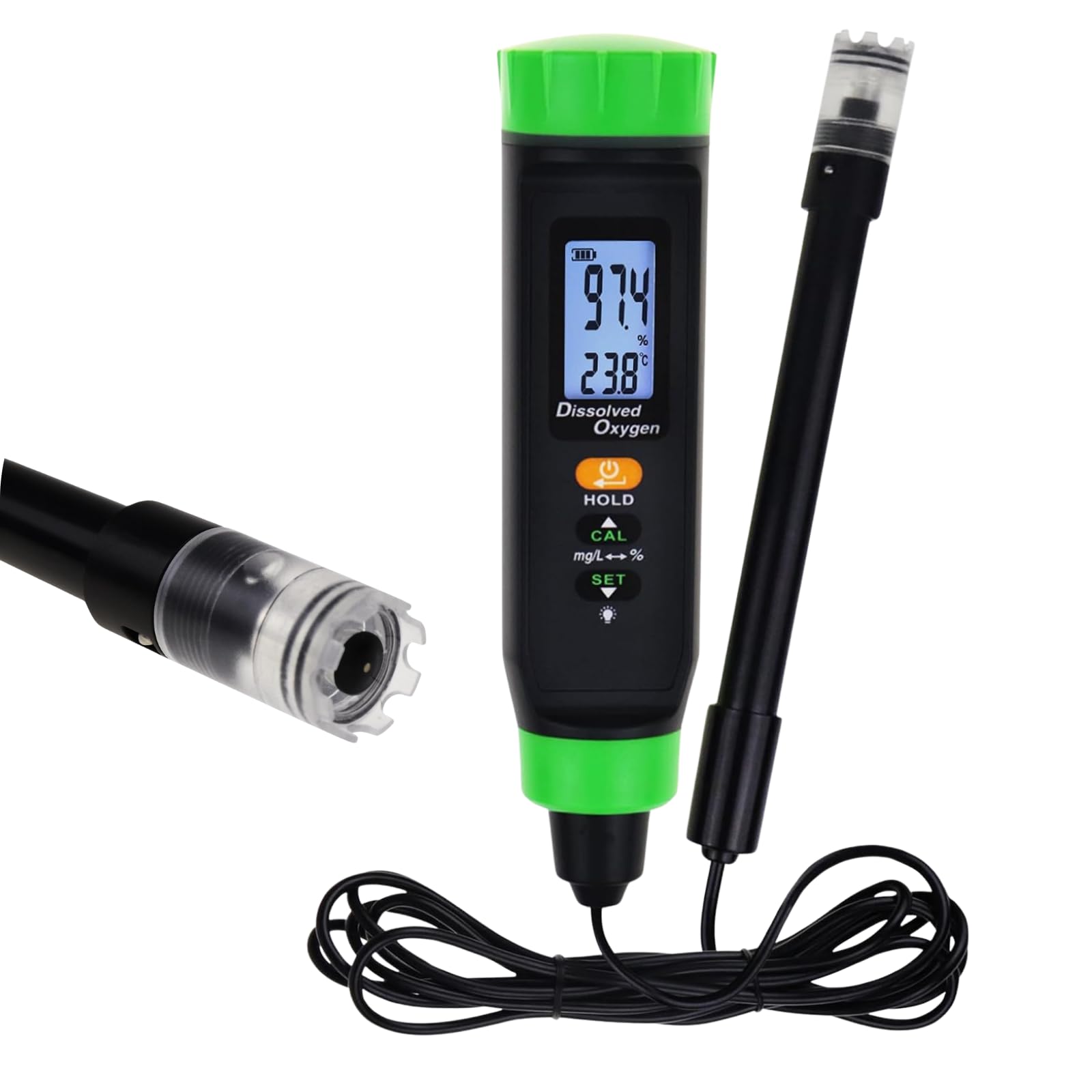 Dissolved Oxygen Meter with DO Probe, Pen Type Digital DO Meter with Self-Floating Probe Electrode Water Quality Tester with ATC for Fish Tanks, Hydroponic, Freshwater Aquarium Test Kit