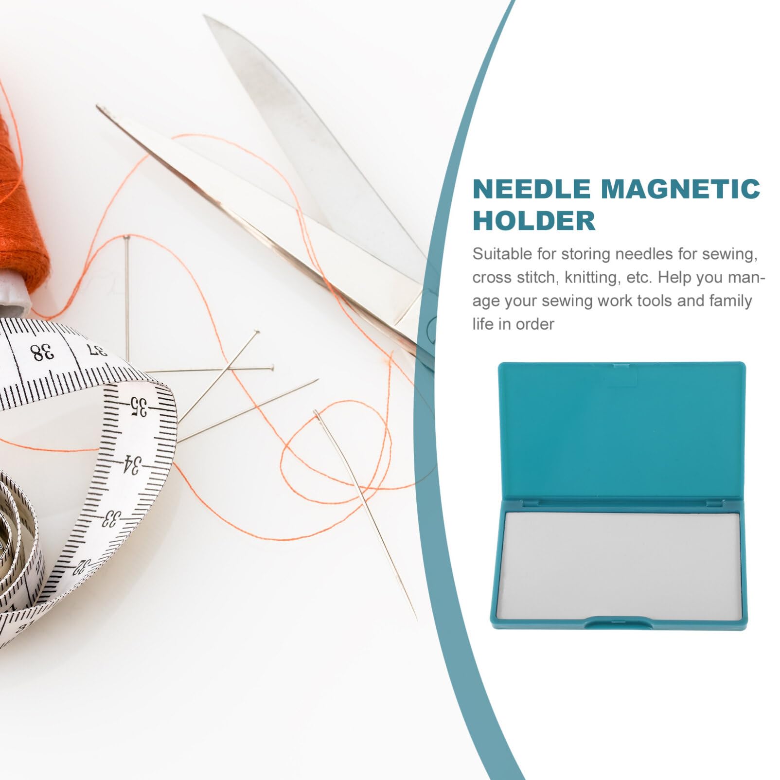 Sewing Needle Case Magnetic Needle Case Sewing Needle Storage Slim Line Magnetic Box Pin Holder Small Metal Objects Organizer Blue Sewing Supply Organizer