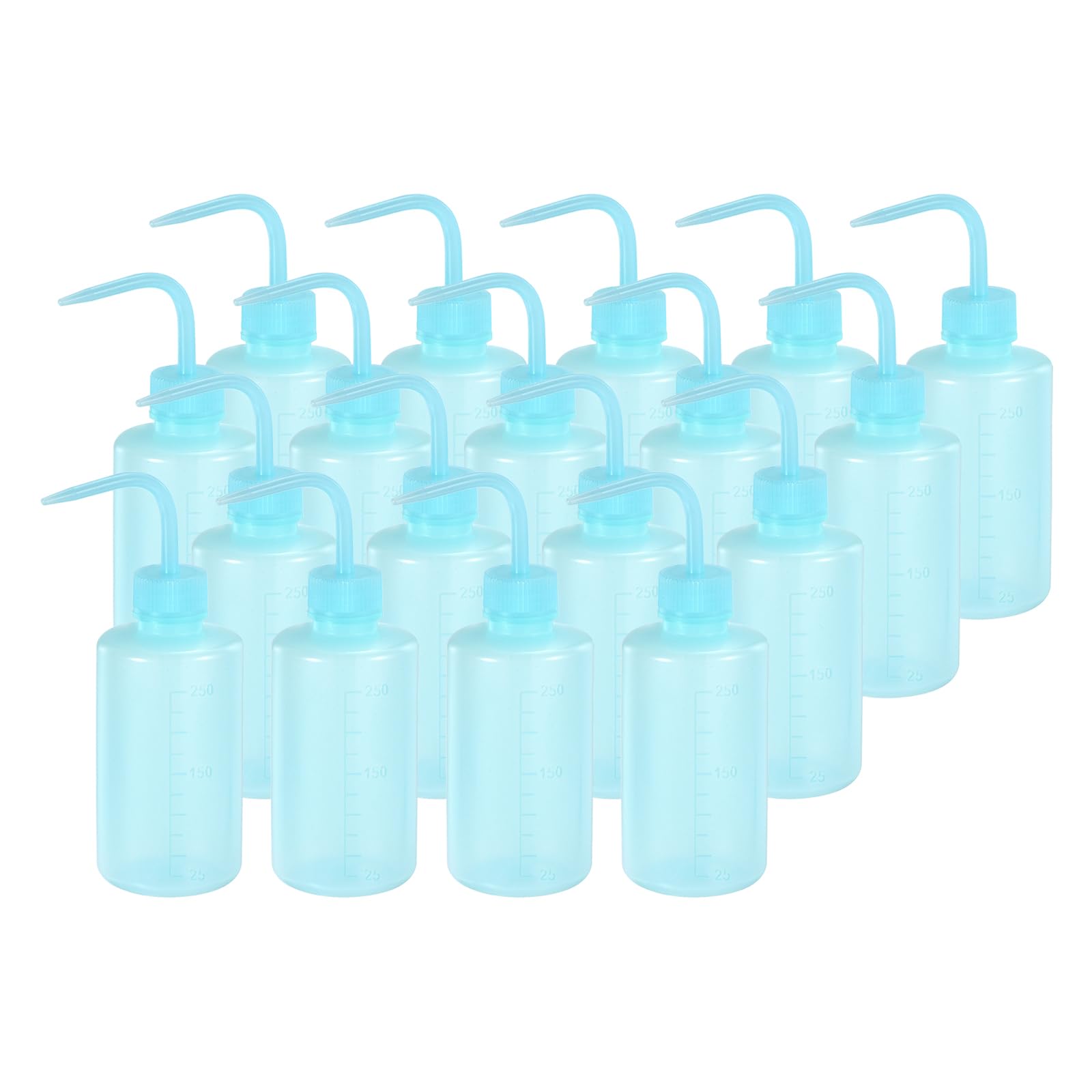 PATIKIL 18 Pcs 8oz Lab Squeeze Bottle 250ml Plastic Safety Wash Bottles Squirt Bottle Tattoo Bottle for Cleaning Water Tools Plant Irrigation Experiments Tattoo Supplies (Blue)