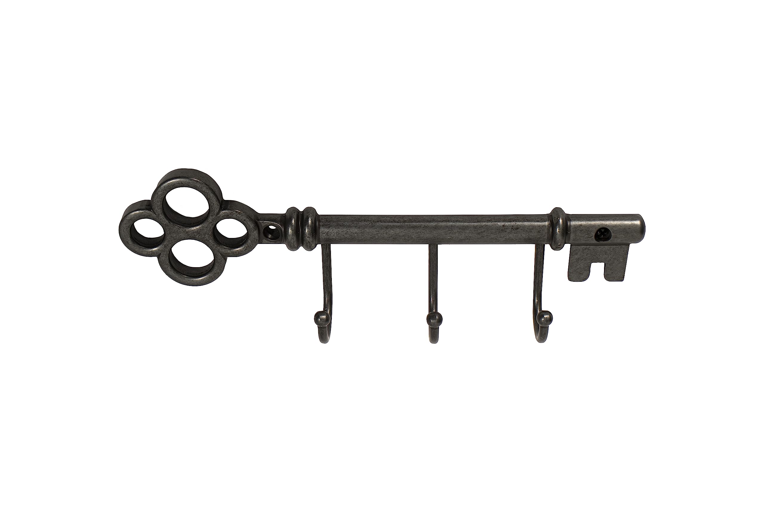 FantasHome Classic Key Design Wall Mounted Hook Rack with 3 Hooks – Black