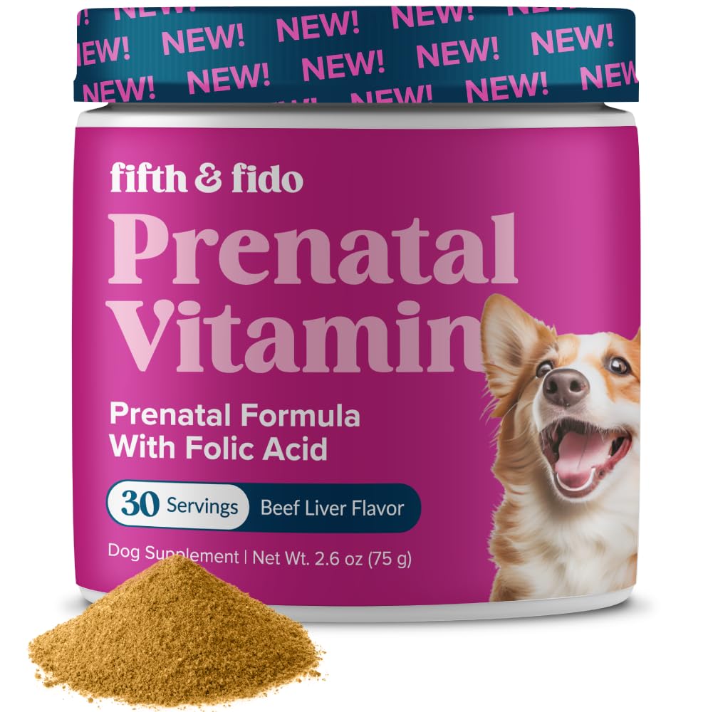 Dog Prenatal Vitamins - Prenatal Vitamins for Dogs - Prenatal Kit for Pregnant Dogs with Iron, D3 and Folic Acid - Prenatal Dog Vitamins to Enhance Recovery and Milk Production for Nursing Puppies