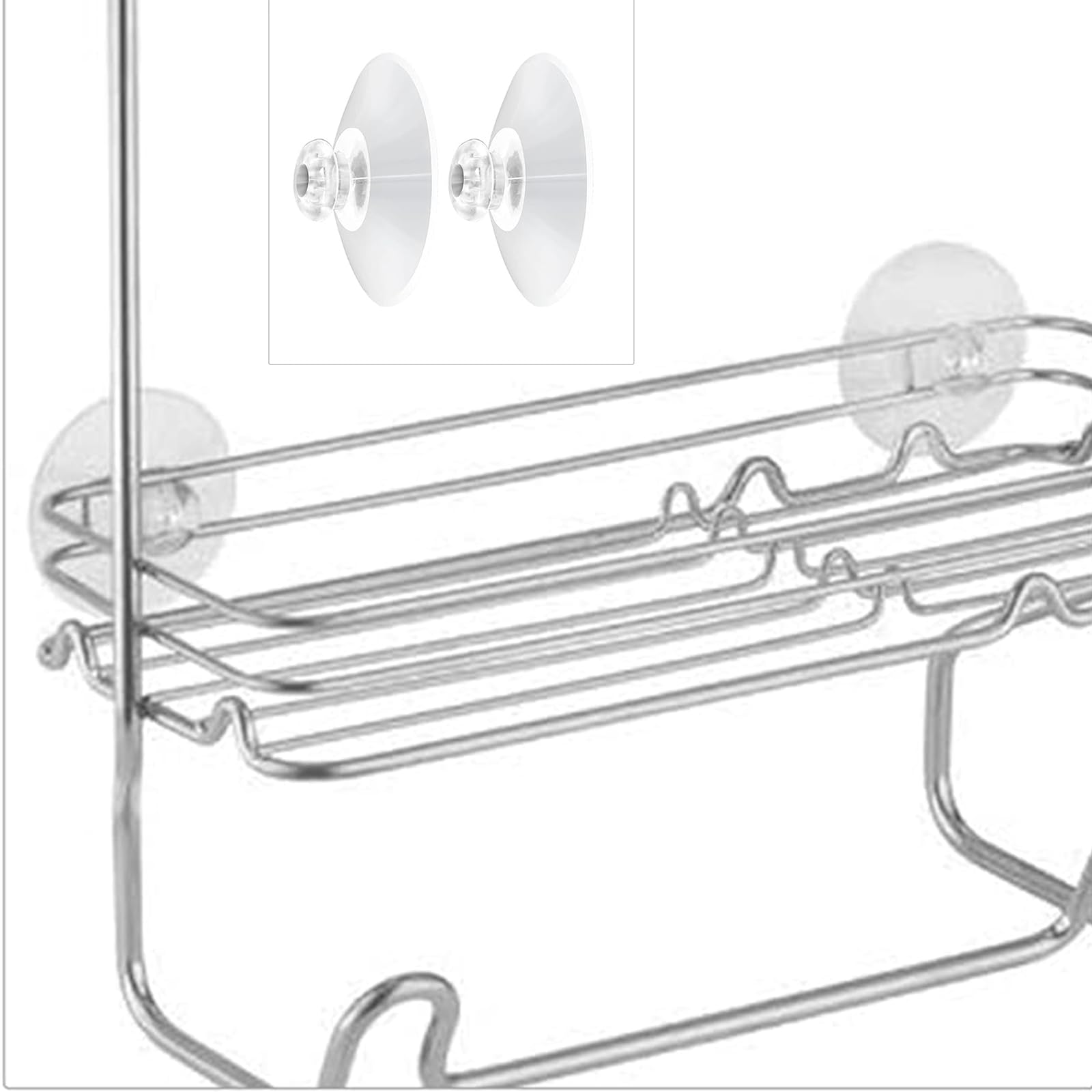 Shower Caddy Connectors Suction Cups for Bathroom, 2 Inch PVC Plastic Heavy Strength Large Clear Sucker Without Hooks, Replacement Suction Cups Compatible with iDesign (4PCS)