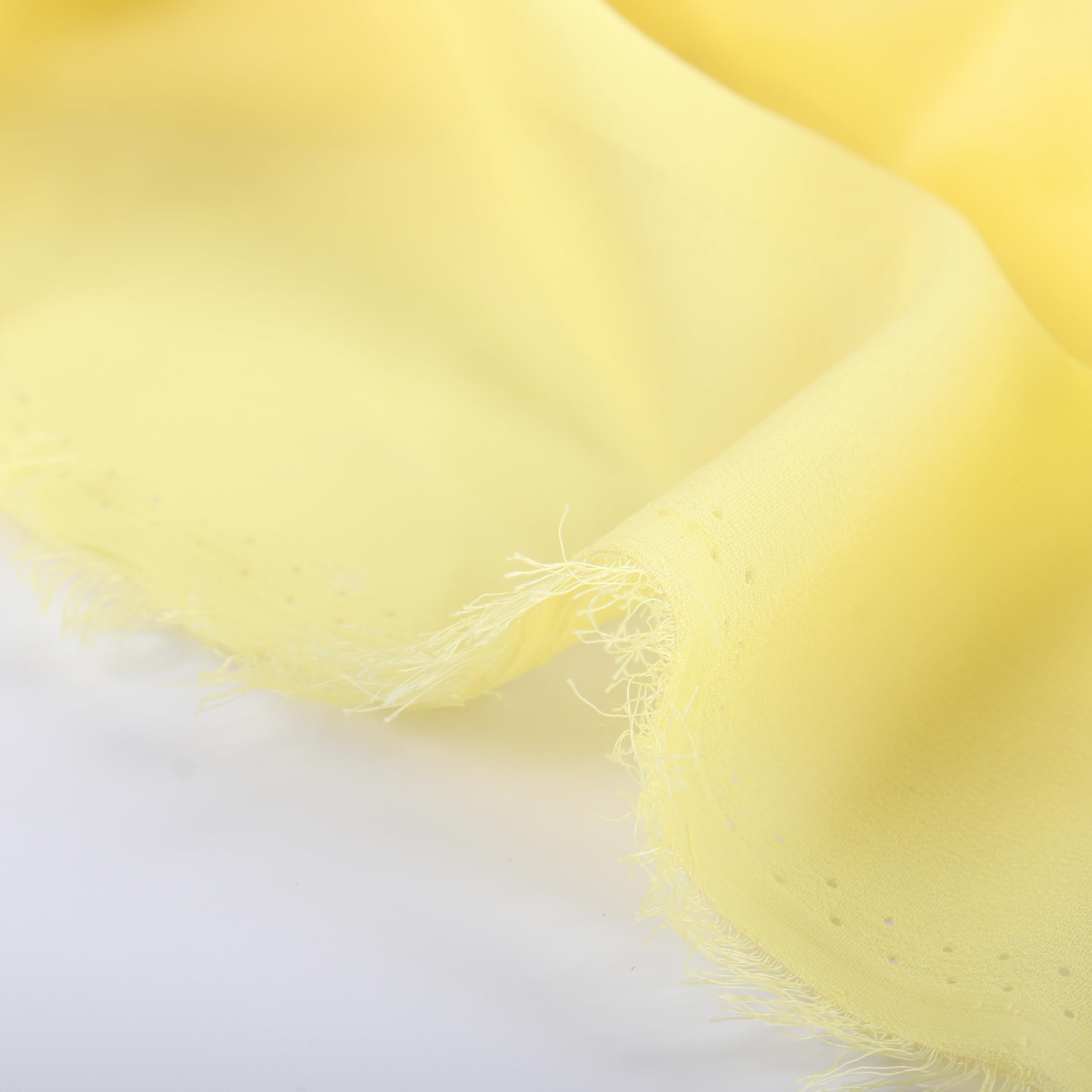 DUOBAO 59"Wide Chiffon Fabric Yellow Sheer Fabric 15 Feet Lightweight Fabric Yellow Fabric for Wedding Party Birthday （Yellow 5 Yards）