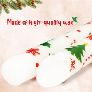 Tuitessine Christmas Taper Candles 6Pcs, 10" Long Taper Candlesticks Christmas Candle Decorations Unscented White Green Red Taper Candles for Christmas Holiday Party Gift Home Decor (No Holder)