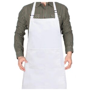 lamiveenla halloween white apron for men women - apron white adjustable with 2 pockets for chef adult chef apron for men kitchen apron art apron water resistant