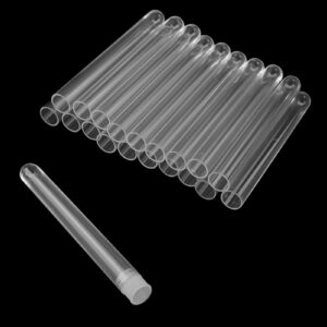 LEXININ 200 PCS 8ml Small Clear Plastic Test Tubes, 12 x 100mm Mini Plastic Test Tubes with Lids for Experimental Samples