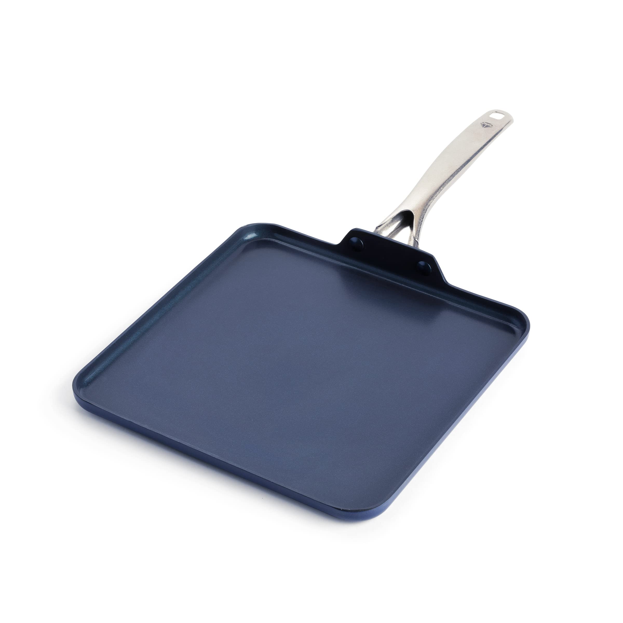 Blue Diamond Cookware Diamond Infused Ceramic Nonstick, 11" Griddle Pan, PFAS-Free, Dishwasher Safe, Oven Safe, Blue & Cookware Diamond Infused Ceramic Nonstick 8" Frying Pan Skillet, PFAS-Free