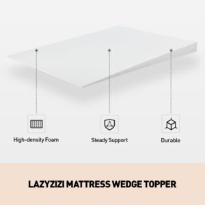 Lazyzizi Mattress Wedge Only, 5-Inch Queen Inclined Bed Wedge Mattress Topper for Acid Reflux, GERD, Neck & Back Pain, Snoring, Adjustable Elevator Under Mattress Support for Bedroom