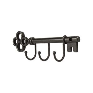 FantasHome Classic Key Design Wall Mounted Hook Rack with 3 Hooks – Black