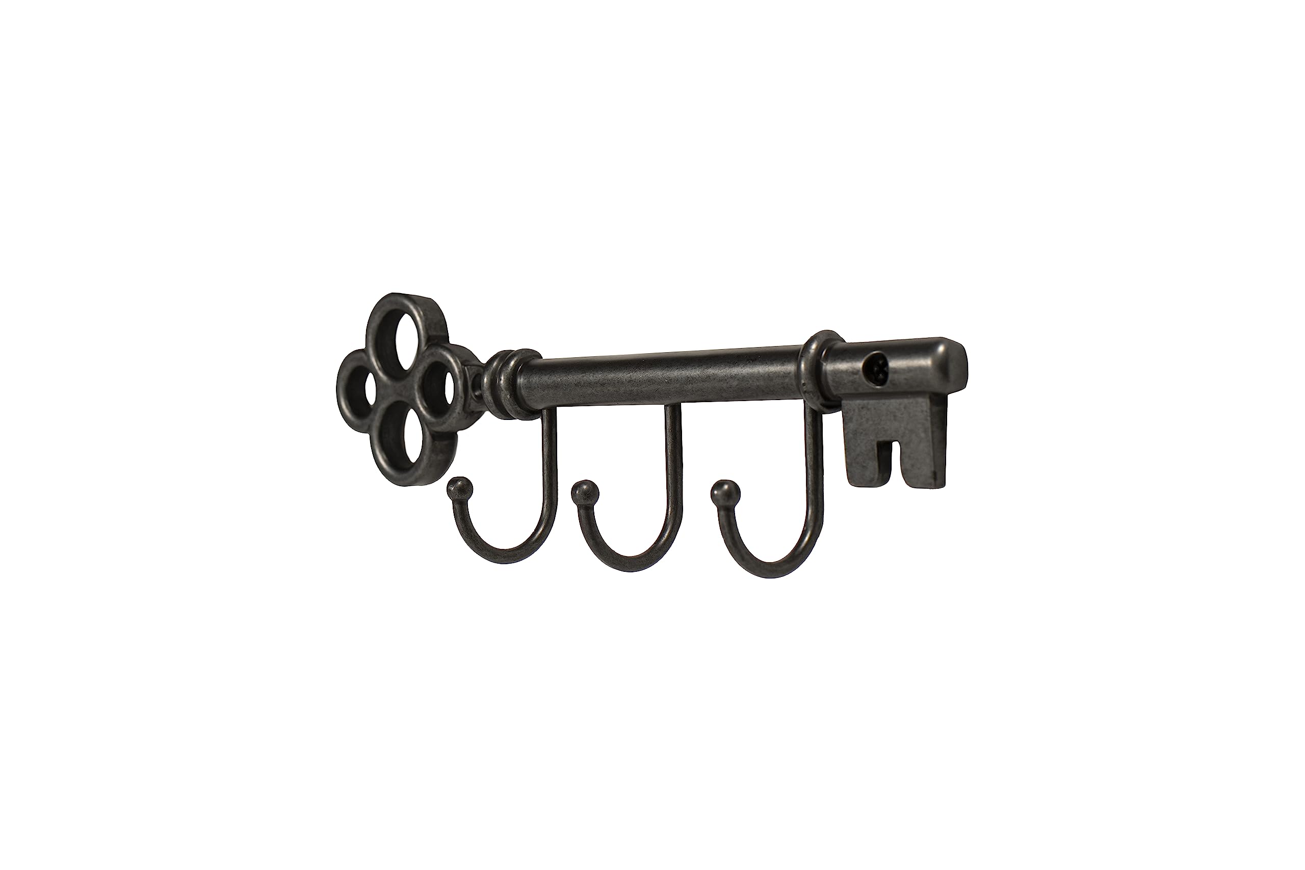 FantasHome Classic Key Design Wall Mounted Hook Rack with 3 Hooks – Black