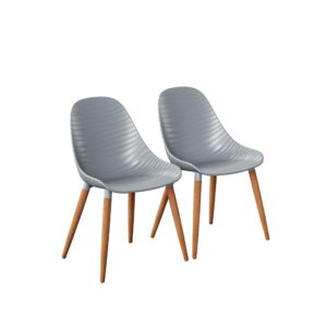 brampton | eucalytpus wood | ideal for patio and indoors amazonia aseda 2-piece outdoor dining chair set, grey