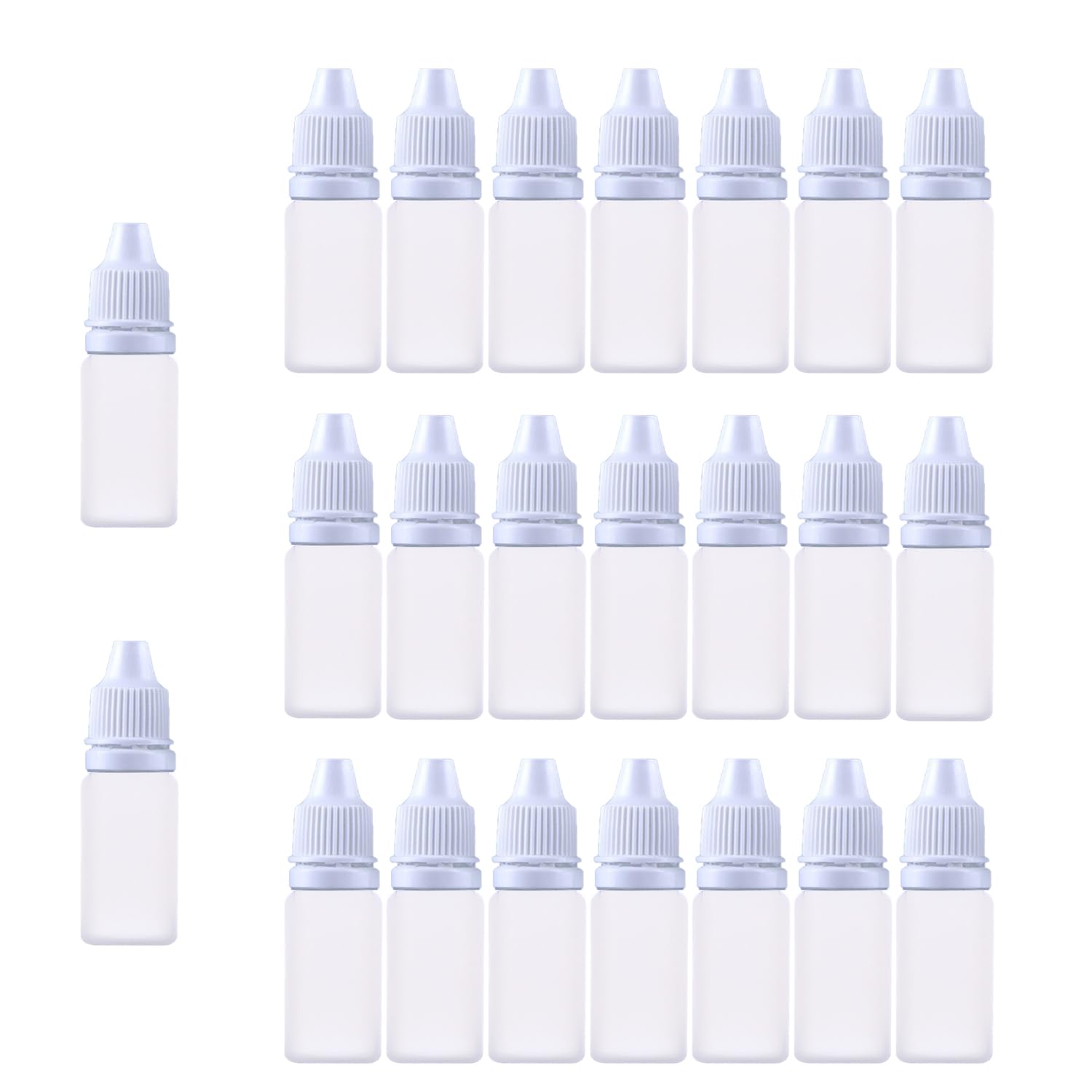 Muluo 30 Pcs 10 ml Empty Plastic Squeezable Eye Dropper bottle Plastic dropper bottle Portable Eye Drop Container with Screw Cap and Plug