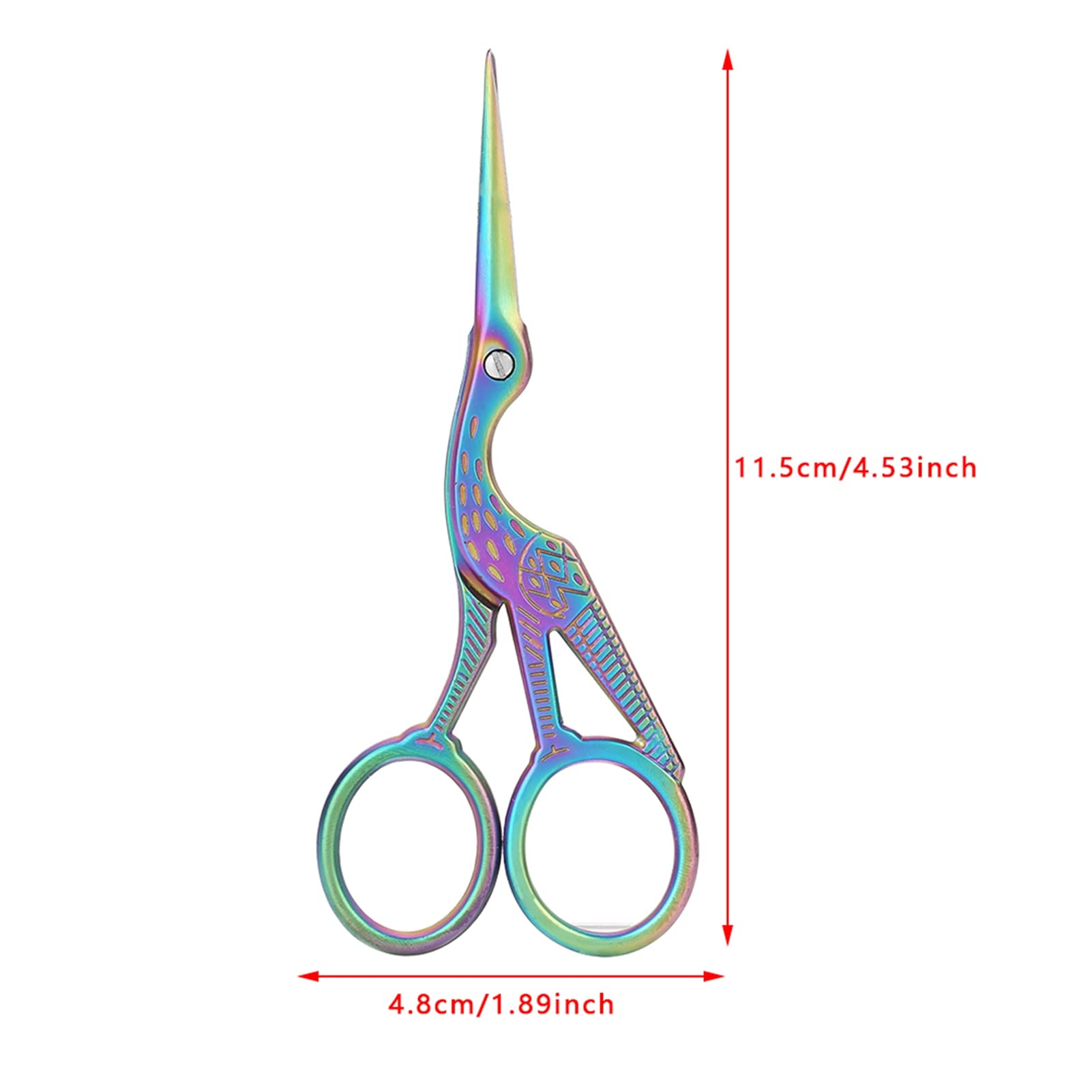 Sewing Crafting Scissors, Crane Shape Scissors Rainbow Stork Scissors Crane Scissors Stainless Steel Small Craft Scissors DIY Tools for Embroidery, Craft, Needle Work