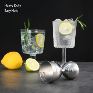 Plat Star Cocktail Measuring Jigger, Shot Measure Double Jigger with Measurements inside, Bar Jigger Liquor Alcohol Measuring, Bell Jigger for Bartending, 2 oz 1 oz Bartender Jigger Stainless Steel