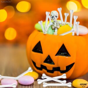 KatchOn, Mini Halloween Skeleton Bones - Big Pack of 24 | Mini Bones Halloween for Halloween Decorations Indoor | Mini Skeleton Bones for Crafts | Halloween Bag of Bones, Halloween Bones Decorations